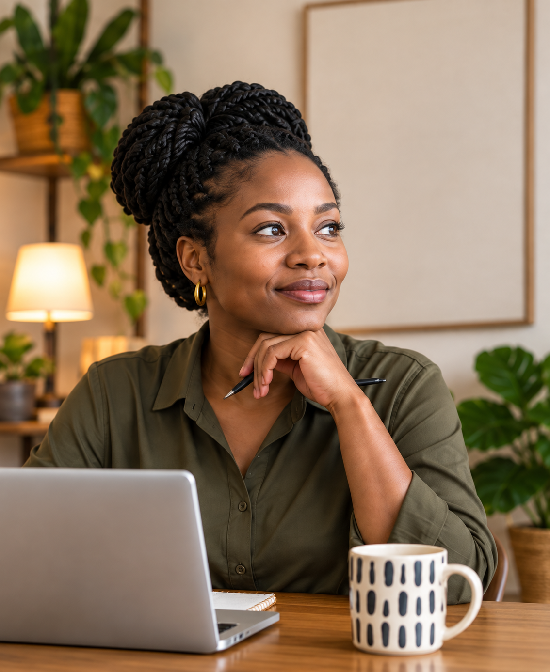 Une professionnelle dans un espace de travail calme